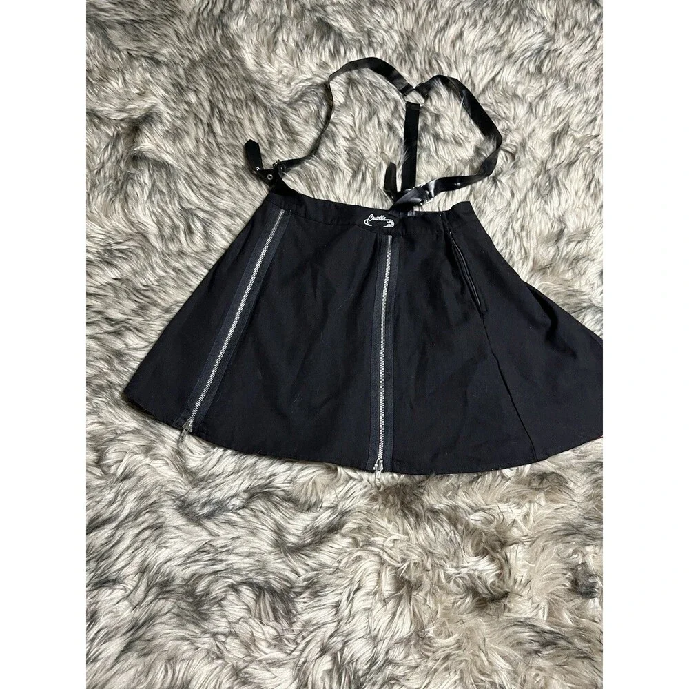 Her Universe Disney Cruella Zipper Pleated Suspender Skirt Size M